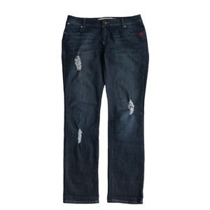 ECKO Red Dark Wash Distressed Jeans-Womens-Sz 9/10